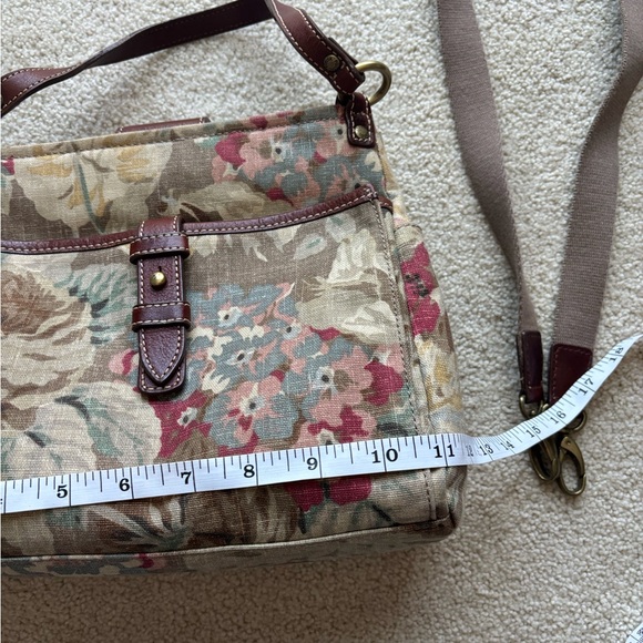 👜 Vintage Fossil Floral Canvas & Leather Shoulder / Crossbody Bag (Y2K) - Picture 15 of 16